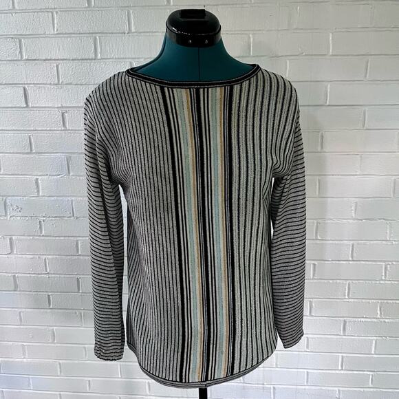 Vintage 60s metallic striped sweater - Picture 1 of 4